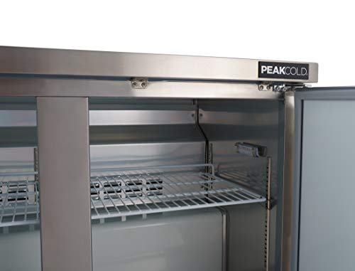 PEAKCOLD Commercial Under Counter Stainless Steel Refrigerator; Work Top Low Boy; 48" W