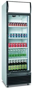 commercial refrigerator glass 1-door merchandiser display cooler case fridge nsf, 25 inches width, capacity 15.1 cuft 110v, restaurant kitchen cafe lg430