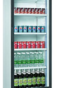 Commercial Refrigerator Glass 1-Door Merchandiser Display Cooler Case Fridge NSF, 25 inches width, capacity 15.1 cuft 110V, Restaurant Kitchen Cafe LG430