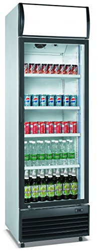 Commercial Refrigerator Glass 1-Door Merchandiser Display Cooler Case Fridge NSF, 25 inches width, capacity 15.1 cuft 110V, Restaurant Kitchen Cafe LG430