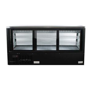 PEAKCOLD Curved Glass Refrierated Deli Case; Meat or Seafood Display Showcase; 64" W