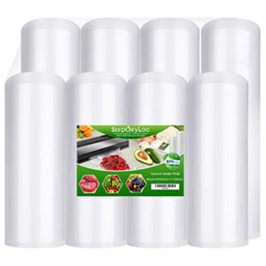 surpoxyloc 8 pack 8"x20'(4rolls) and11"x20'(4rolls) vacuum sealer bags rolls with bpa free,heavy duty,great for sous vide and vac seal storage