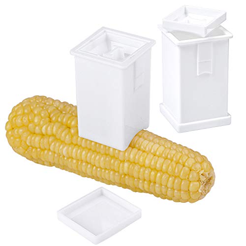 Cooraby 2 Pack Plastic Butter Spreader Corn Cob Butter Holder Spreads Butter Dispenser with Built-in Cover