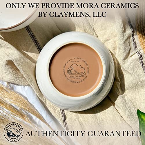 Mora Ceramic Bowls For Kitchen, 28oz - Bowl Set of 4 - For Cereal, Salad, Pasta, Soup, Dessert, Serving etc - Dishwasher, Microwave, and Oven Safe - For Breakfast, Lunch and Dinner - Vanilla White