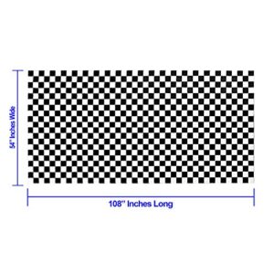 AnapoliZ Black Checkered Tablecloth Plastic | 3 Pcs Pack - 54” Wide x 108” Long | Black and White Checkered Disposable Table Cover | Checkered Flag Tablecloth | Retro, Diner, Racing Party Décor