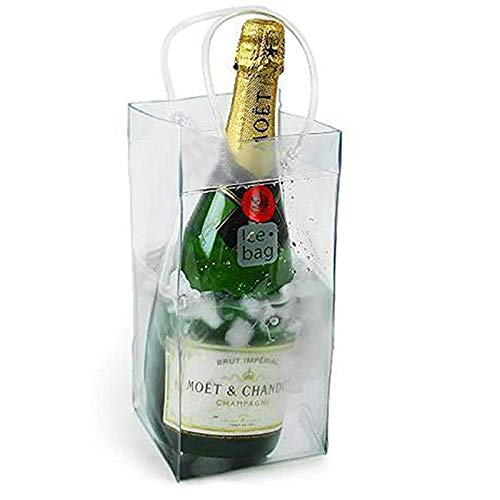 Ice Wine Bag Portable Collapsible Clear Wine Pouch Cooler with Handle for Party,Outdoor,Champagne,Cold Beer,White Wine,Chilled Beverages,Iced Drinks 3 Pack (2)