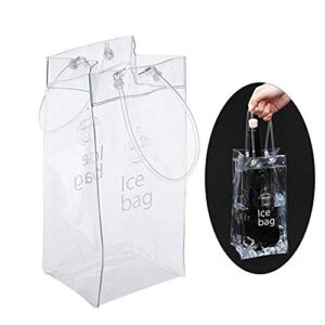 Ice Wine Bag Portable Collapsible Clear Wine Pouch Cooler with Handle for Party,Outdoor,Champagne,Cold Beer,White Wine,Chilled Beverages,Iced Drinks 3 Pack (2)