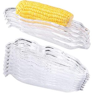 ruisita 12 packs plastic corn trays transparent service tray corn dish cob dinnerware sets