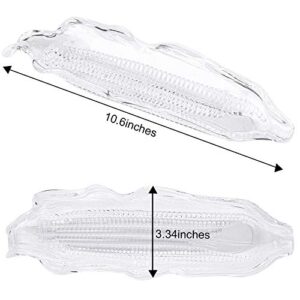 Ruisita 12 Packs Plastic Corn Trays Transparent Service Tray Corn Dish Cob Dinnerware Sets