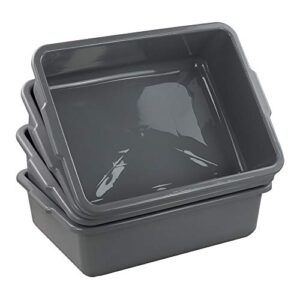 farmoon 22l commercial bus tub, large grey wash basin tote box, 4 packs