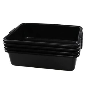 nesmilers 23 quart large commercial bus tubs, black utility bus box set of 4