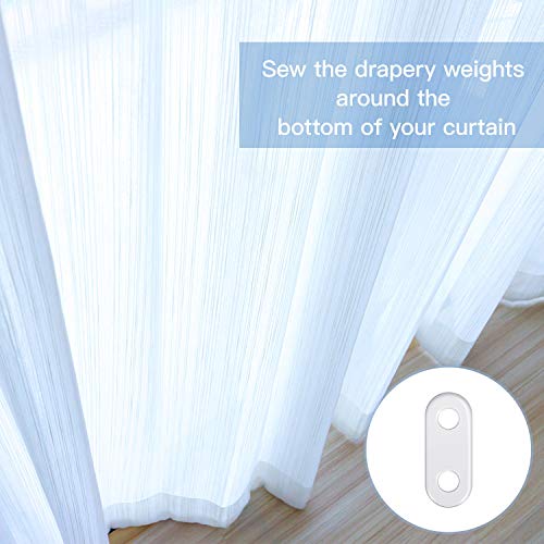 Jetec 20 Pieces Curtain Weights Curtain Iron Weights White Bedroom Window Curtain Pendant Iron Weights for Home Curtains Tablecloth Flags