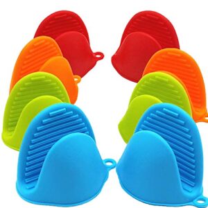 NEPAK 4 Pairs Silicone Cooking Pinch Grips Oven Mitts Potholder for Kitchen Cooking & Baking