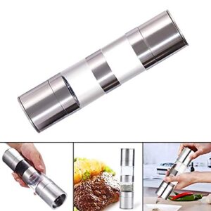 2 in 1 Salt and Pepper Grinder, Stainless Steel salt Grinders and Pepper Mill Set with Adjustable Ceramic Rotor