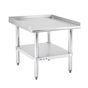 hally stainless steel equipment stand 28x24 inches with undershelf, nsf commercial prep & work table with rear and side risers, heavy duty grill for kitchen, bar, restaurant, home and hotel