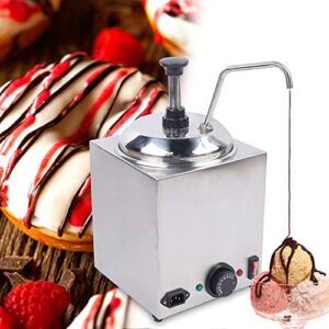 cheese dispenser with heated pump 2.6qt capacity hot fudge warmer with pump stainless steel spout heater for buttery topping, chili, hot fudge, cheese, caramel butter