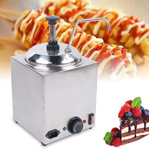 Cheese Dispenser with Heated Pump 2.6Qt Capacity Hot Fudge Warmer with Pump Stainless Steel Spout Heater for Buttery Topping, Chili, Hot Fudge, Cheese, Caramel Butter