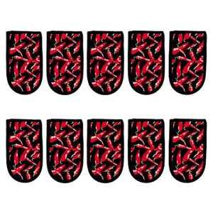 ehomea2z cast iron skillet pan pot holder covers (10 pack) mitts chili non-slip sleeves commercial grade (chili, 10)
