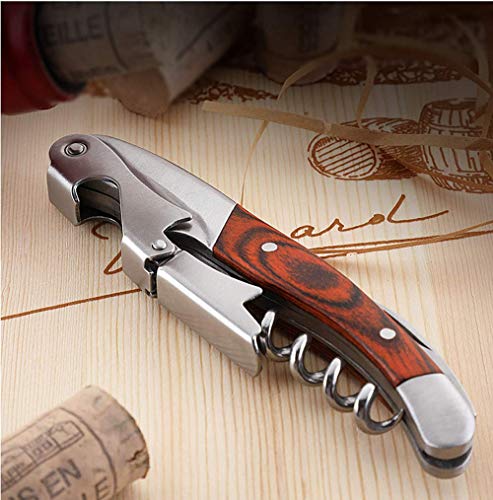 Professional Waiter Corkscrew Wine Key for Bartenders Set of 3,With Long Rosewood Handle Stainless Steel Handle Wine Opener for Bar Restaurant Waiters, Sommelier, Bartend