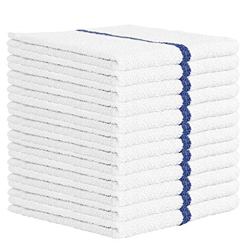 Nabob Wipers Kitchen Bar Mop Towels 12 Pack - 100% Cotton - Size 14x17 - Perfect for Your Home, Kitchen, Bathroom, Bars, Restaurants & Auto - Super Absorbent