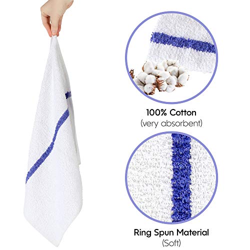 Nabob Wipers Kitchen Bar Mop Towels 12 Pack - 100% Cotton - Size 14x17 - Perfect for Your Home, Kitchen, Bathroom, Bars, Restaurants & Auto - Super Absorbent