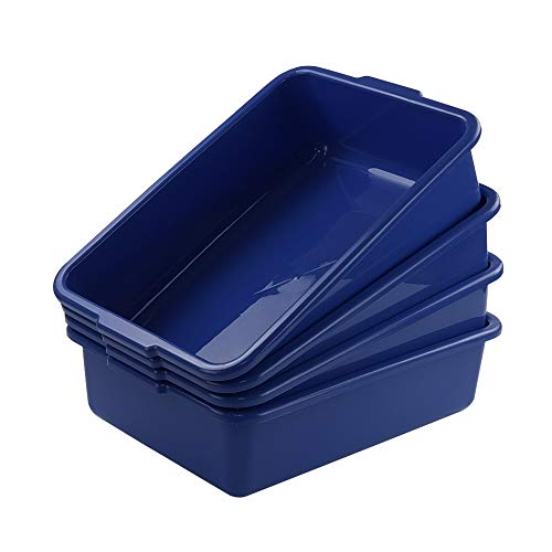 Cand 13 L Commercial Bus Tubs, 4 Packs, Plastic Bus Box/Wash Basin