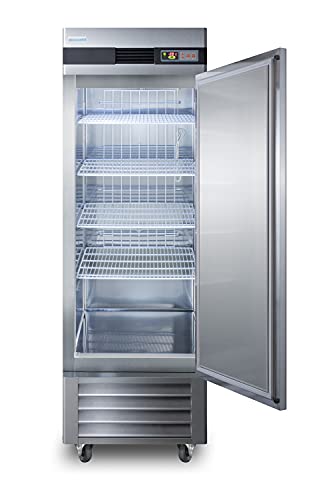 AccuCold AFS23ML 28 Pharmacy Freezer With 23 Cu. Ft. Capacity Forced Air Cooling Temperature Alarm LED Control Panel And Self-Closing Door In Stainless Steel