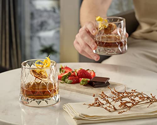 Pasabahce Premium Whiskey Glasses Set Of 4 - Exclusive Cocktail, Scotch, Bourbon, Liquor, Rum Glasses - Old Fashioned Glasses - 10.25 Oz Drinking Glasses - Perfect for Parties, Gifts