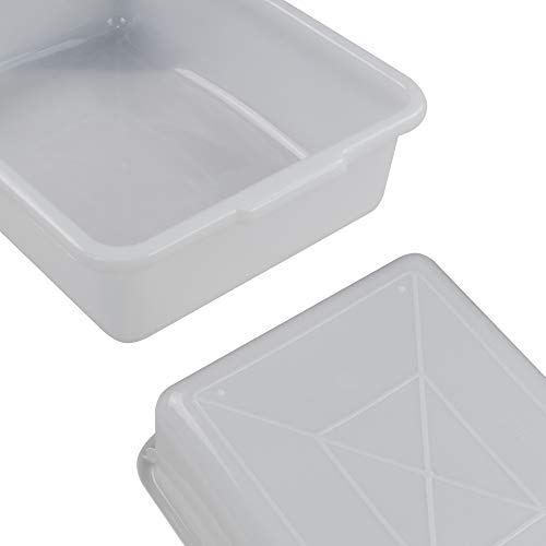 Joyeen Wash Basin Tub, Plastic Dish Pan 8 Liter, White Bus Tubs, Set of 4