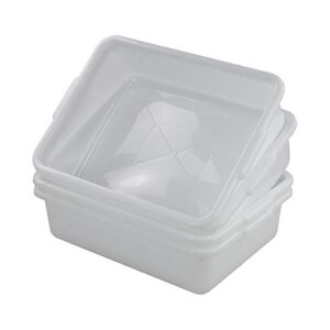 Joyeen Wash Basin Tub, Plastic Dish Pan 8 Liter, White Bus Tubs, Set of 4