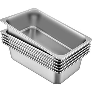 wwdoll hotel pan 6“ deep steam table pan full size 21 quart pack of 6 stainless steel steam table pan