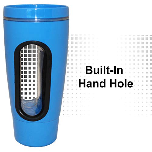 Rehabilitation Advantage Hand In Mug Adaptive Drinking Cup Blue,16 ounces