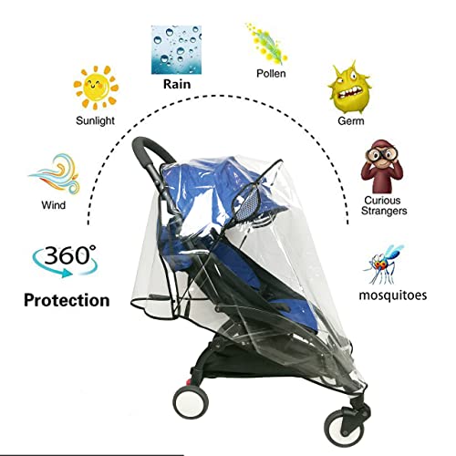 Stroller Rain Cover Universal Stroller Cover for Toddler Umbrella Stroller LLUFO Waterproof Snow Wind Weather Shield,Food Grade EVA No Odor