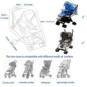 Stroller Rain Cover Universal Stroller Cover for Toddler Umbrella Stroller LLUFO Waterproof Snow Wind Weather Shield,Food Grade EVA No Odor