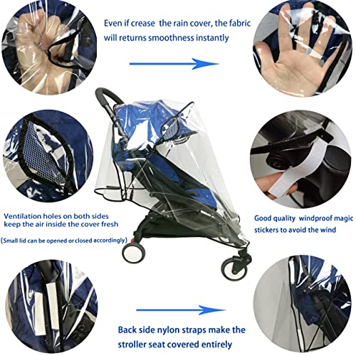 Stroller Rain Cover Universal Stroller Cover for Toddler Umbrella Stroller LLUFO Waterproof Snow Wind Weather Shield,Food Grade EVA No Odor