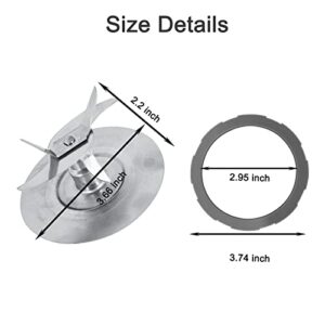 JOYSOG Blender Blade Replacement for Oster Blender, Stainless Mixer Blender Blade Jar Bottom Base Cap Gasket for Oster Pro 1200 Blender Replacement Parts