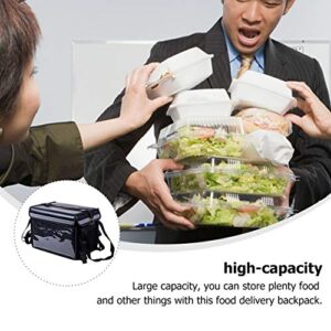 Garneck Insulated Food Delivery Bag Waterproof Portable Insulated Grocery Tote Food Warmer Bag Takeaway Box for Restaurant Delivery Grocery Shopping (Black)