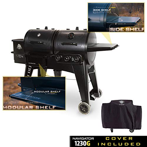 PIT BOSS PB1230G Wood Pellet and Gas Combo Grill, Black