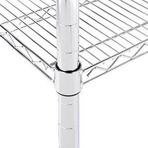 ROCKPOINT Stainless Steel Table for Prep & Work with Caster 49x24 Inches, NSF Metal Commercial Kitchen Table with Adjustable Wire Under Shelf and Table Foot for Restaurant, Home and Hotel