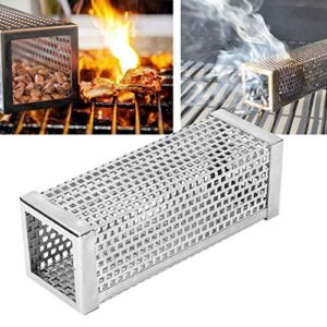 Liyeehao Pellet Smoker Tube, Stainless Steel BBQ Wood Pellet Tube Smoker Square BBQ Grill Smoker Tube Tools Outdoor Barbecue Accessory for Grilled Foods