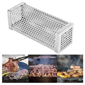 Liyeehao Pellet Smoker Tube, Stainless Steel BBQ Wood Pellet Tube Smoker Square BBQ Grill Smoker Tube Tools Outdoor Barbecue Accessory for Grilled Foods