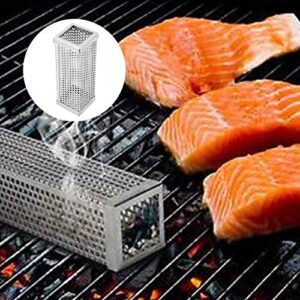 Liyeehao Pellet Smoker Tube, Stainless Steel BBQ Wood Pellet Tube Smoker Square BBQ Grill Smoker Tube Tools Outdoor Barbecue Accessory for Grilled Foods