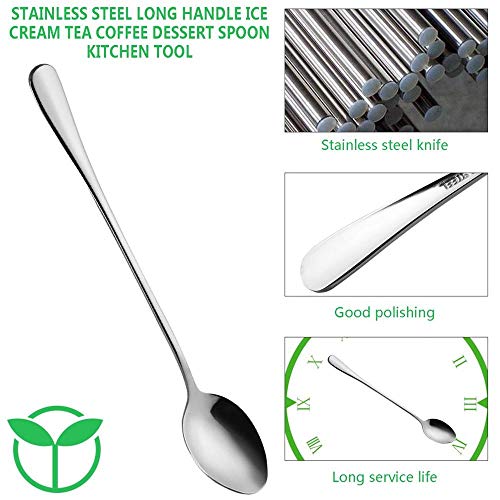 20 Piece Long Handle Iced Tea Spoon, Stainless Steel Coffee Mixing Spoons - Long Cream Dessert Spoons