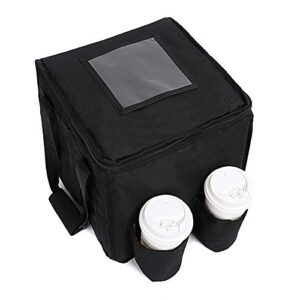 OGEFOTED Large Insulated Food Delivery Bag with Cup Holders, Foldable Heavy Duty Food Warmer Grocery Bag for Camping Catering Restaurants