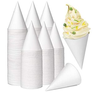 yopay 600 pack cone water cups, 4oz disposable dispenser paper snow cups for shaved ice, office water cooler, sports teams or fundraisers, craft funnels for oil or protein powder drinks, white