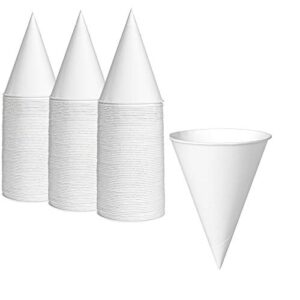 Yopay 600 Pack Cone Water Cups, 4OZ Disposable Dispenser Paper Snow Cups for Shaved Ice, Office Water Cooler, Sports Teams or Fundraisers, Craft Funnels for Oil or Protein Powder Drinks, White