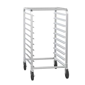 VINGLI 10-Tier Bakery Rack Commercial Stainless Steel Bun Pan Sheet Rack with Brake Casters for Kitchen, Restaurant, Cafeteria