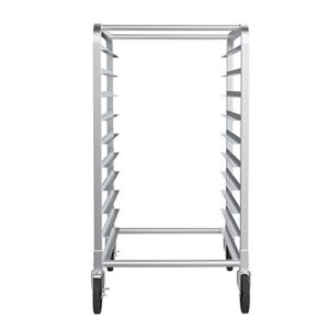 VINGLI 10-Tier Bakery Rack Commercial Stainless Steel Bun Pan Sheet Rack with Brake Casters for Kitchen, Restaurant, Cafeteria