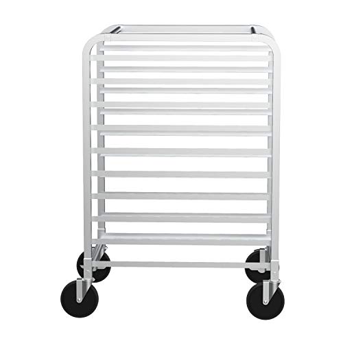 VINGLI 10-Tier Bakery Rack Commercial Stainless Steel Bun Pan Sheet Rack with Brake Casters for Kitchen, Restaurant, Cafeteria