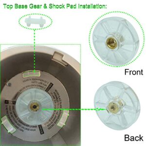 Top Base Gear & Rubber Blade Gear with Shock Pad by DTAIR Replacement for NutriBullet 600W 900W Blender NB-101B NB-101S NB-201(Set of 2)